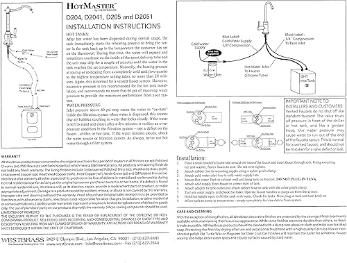 Miniatura 5 de Westbrass Dispensador de agua d204hfp-26Victorian 1-Handle llave con caliente instantánea Tank cromo pulido