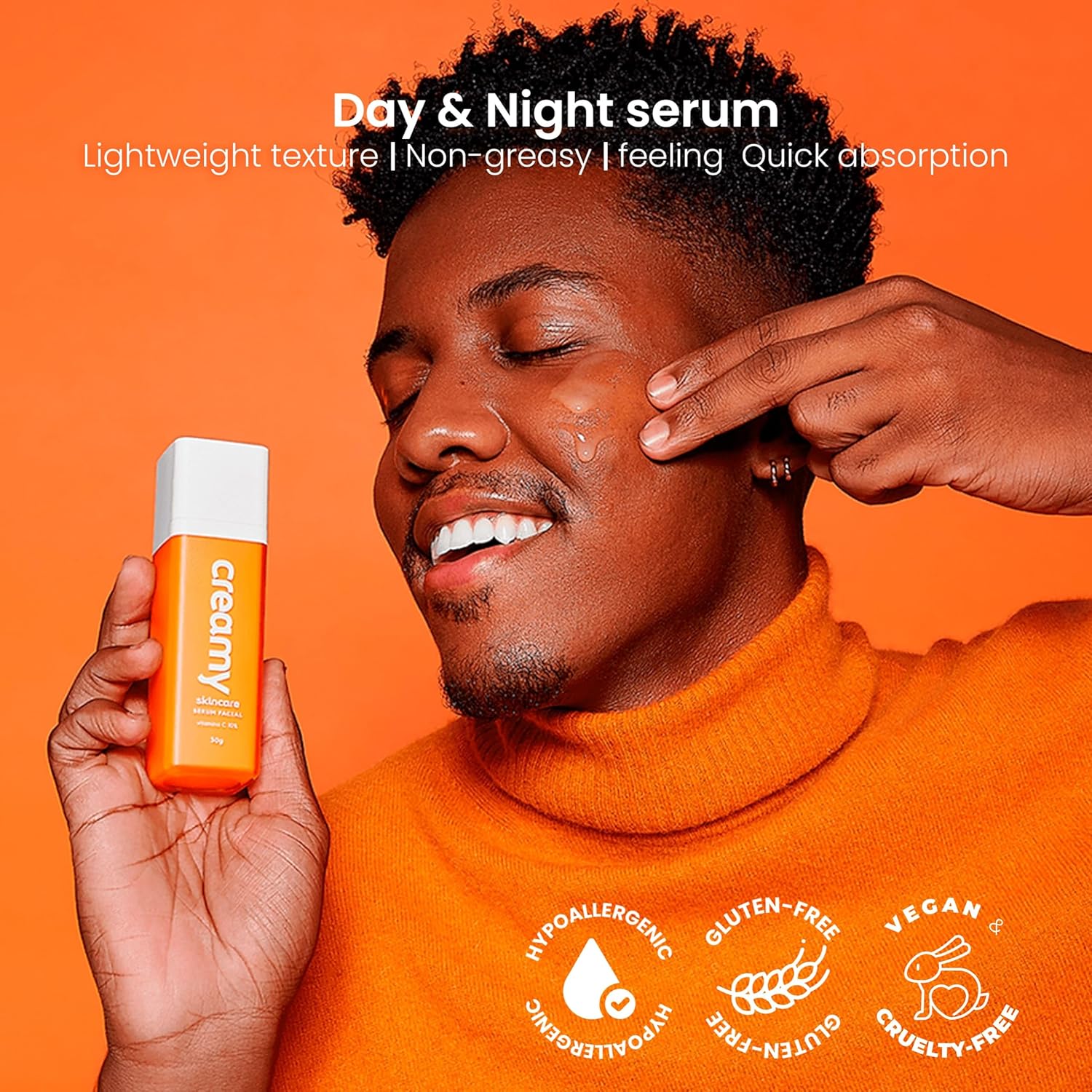 Creamy Vitamin C Face Serum, 10% Vitamin C, Serum for Glowing and Radiant Skin, Even Skin Tone, Prevent Premature Aging, All Skin Types, 1 fl oz/30mL