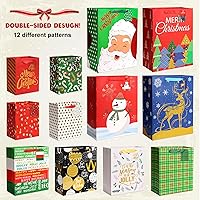 Vista 3 de Giiffu Juego de 12 bolsas de regalo de varios tamaños (4 pequeñas de 9 pulgadas, 4 medianas de 13 pulgadas, 4 grandes de 17 pulgadas), bolsas