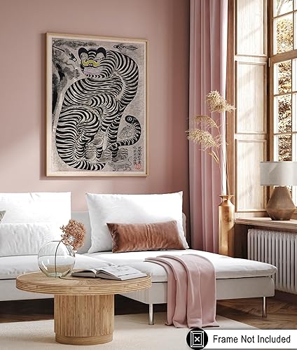 Miniatura 6 de Poster Master Póster vintage de tigre talismánico y urracas, impresión de arte popular retro, arte japonés, regalo para hombres y mujeres, gran