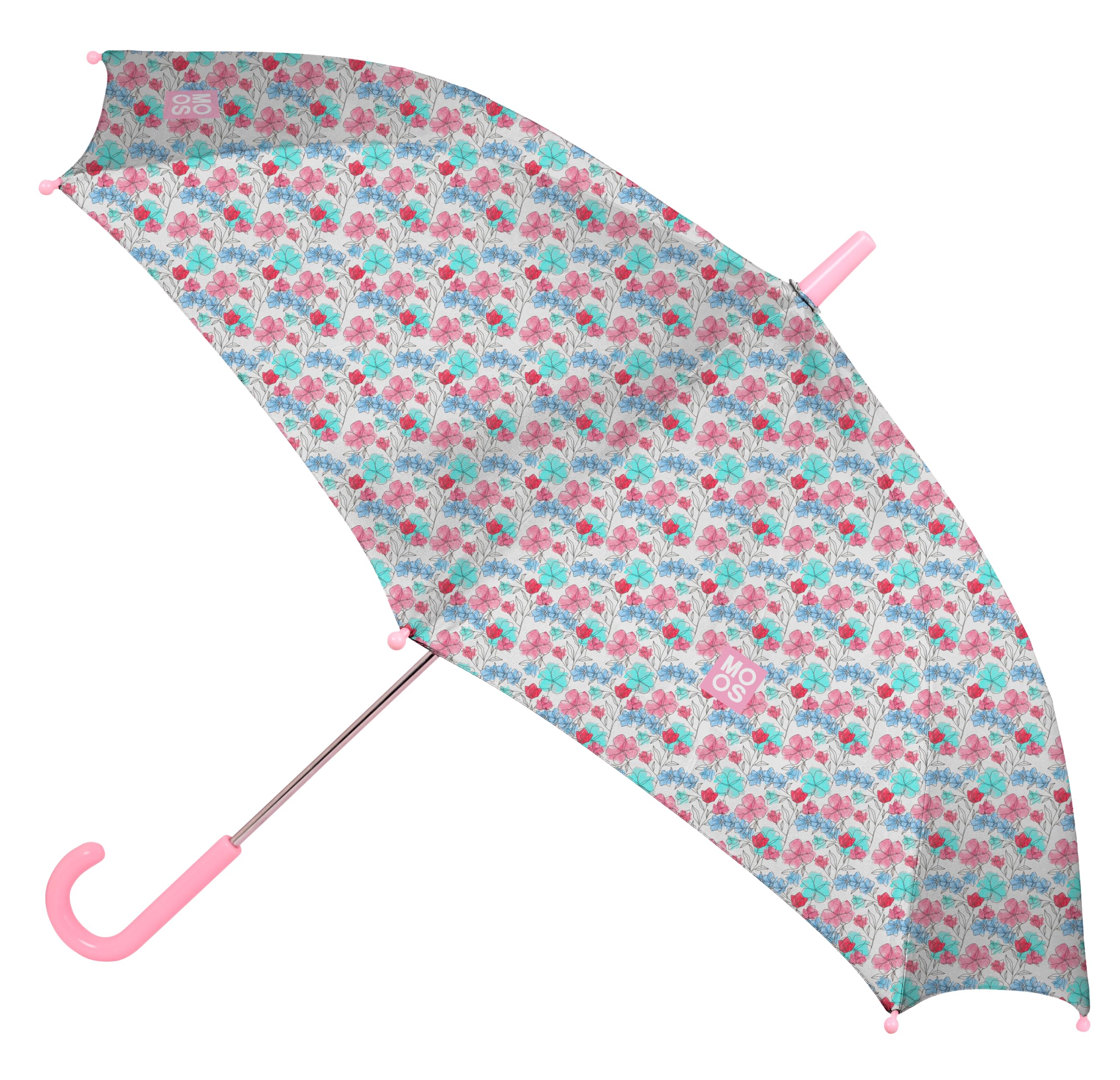 Safta MOOS Flores – Manual Umbrella, 8 Panels, Metal Rods, Comfortable and Versatile, Quality and Resistance, 48 cm, Polyester Material, Multi-Coloured, multicoloured, Estándar, Casual