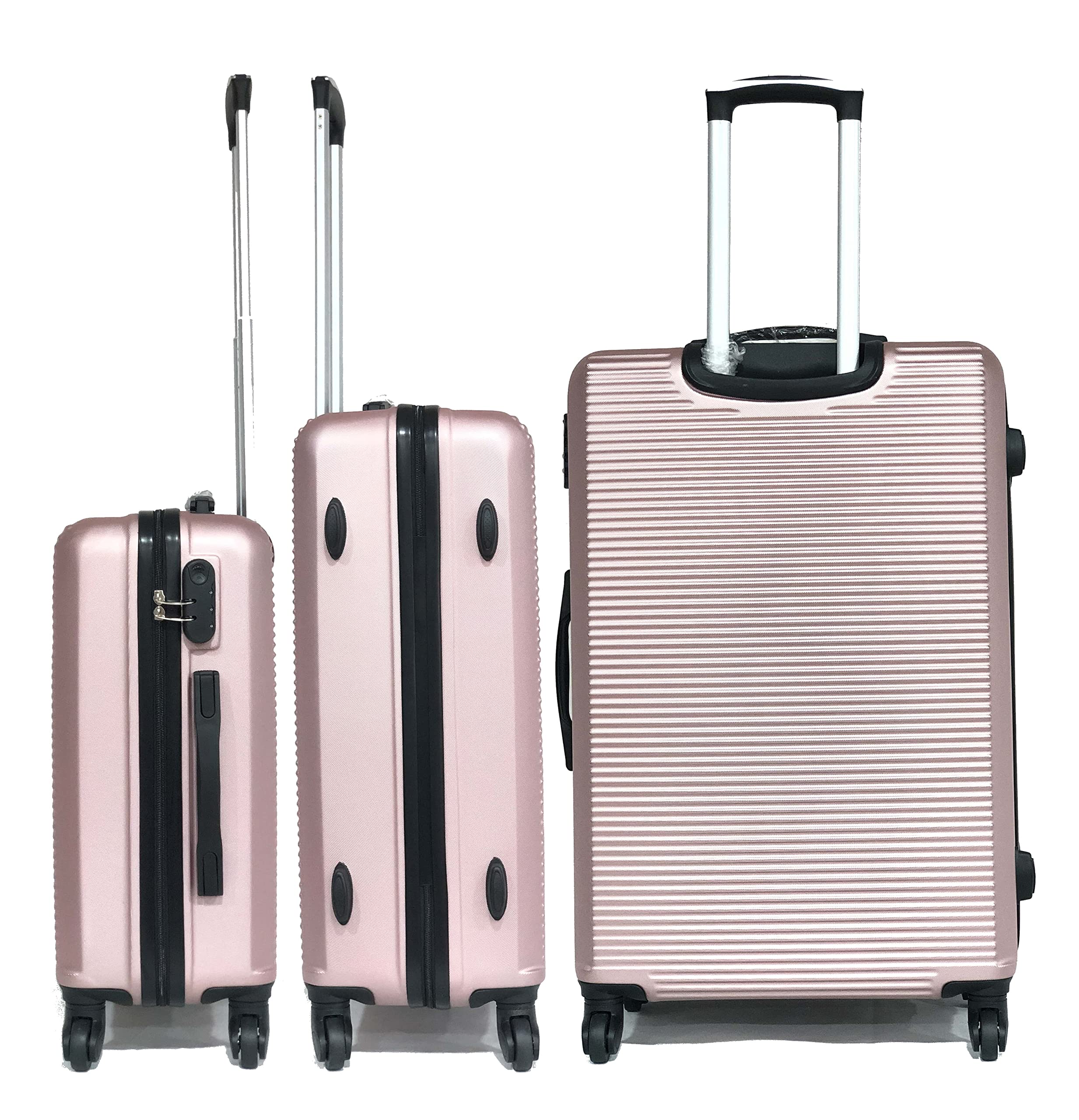 CELIMS Lot de 3 valises avec1 Vanity, Marque Française (Rose Gold -5859)