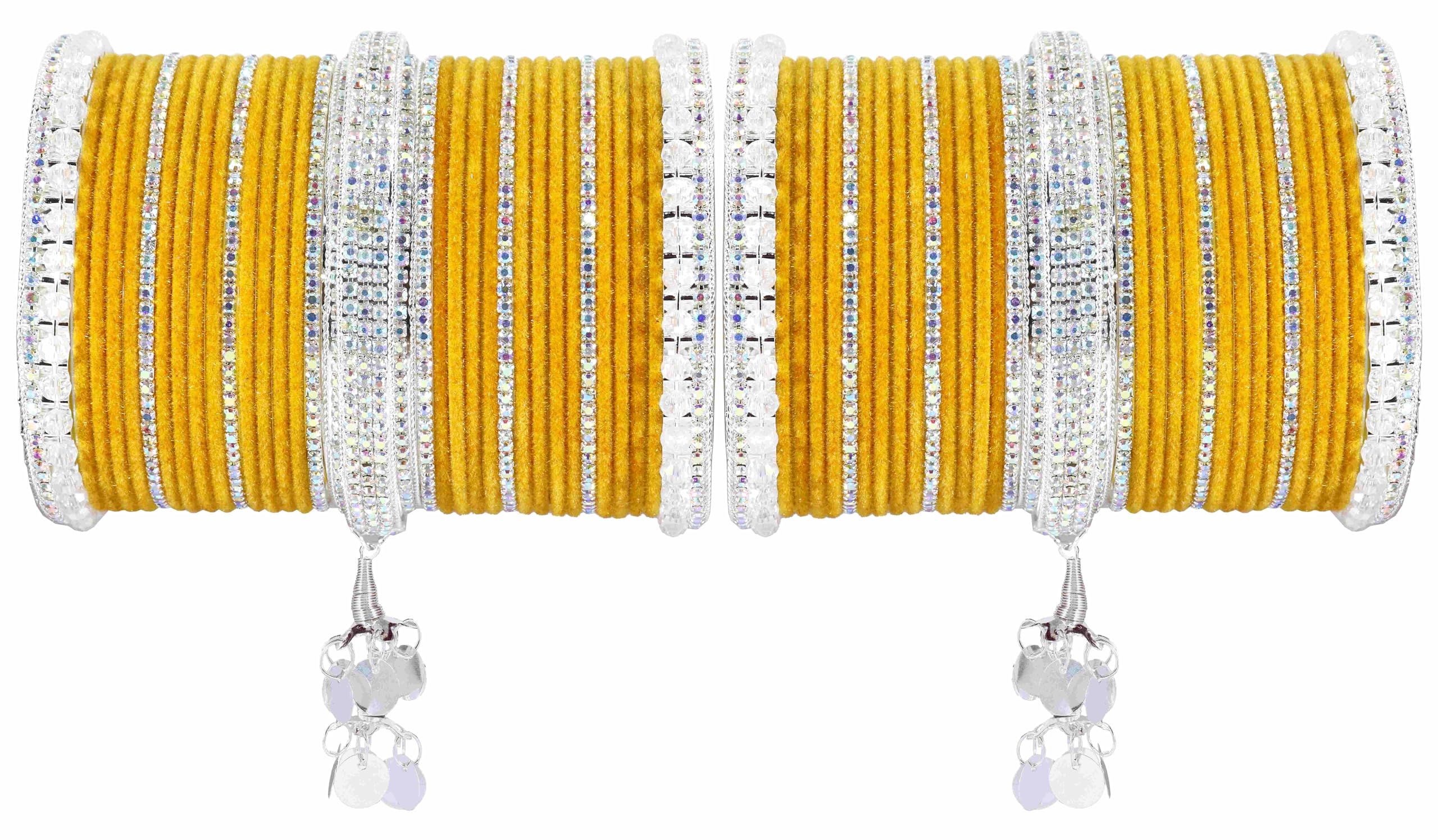 LAVAZZA Premium Yellow Latkan Bridal Chuda Set For Women & Girls with Pearls & Zircon Stone | Chudas for Women | Kundan Chura | Chura for Women | Bangles For Women Yellow-(Chuda14-Yellow-2.6) (B0D2RNZF4S) Amazon Price History, Amazon Price Tracker