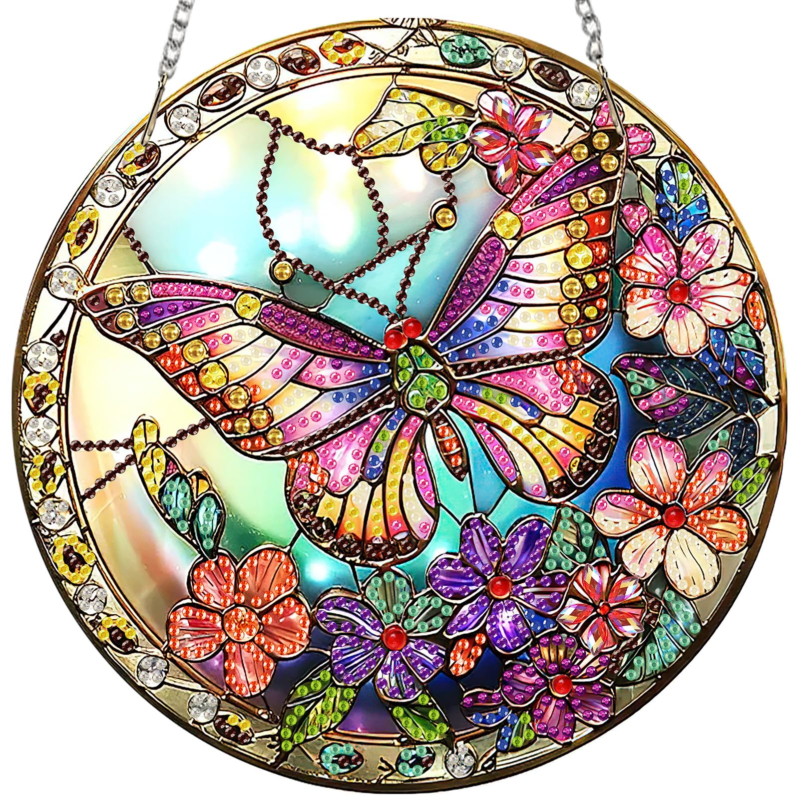 MISCER Diamond Painting Hanger Viooltje, Complete DIY Knutselset
