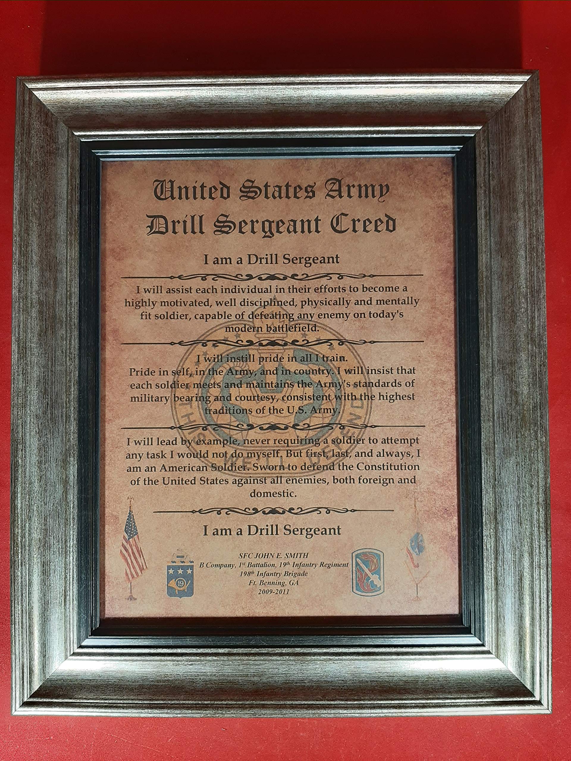 Junk and Disorderly, AZ BETTER US Army Drill Sergeant's Creed Aged Parchment PERSONALIZED