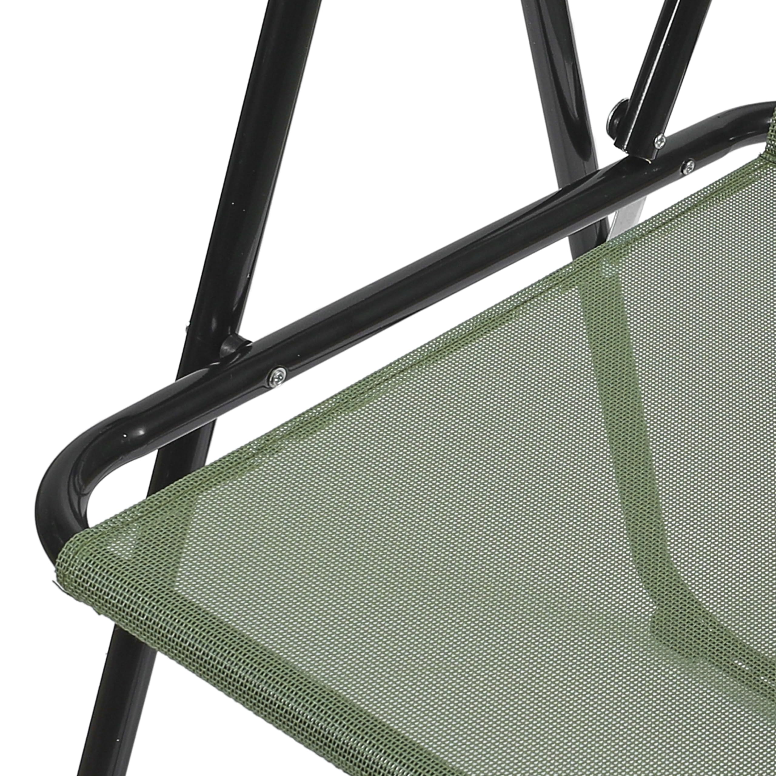 HOME DECO FACTORY - HDO0344 Chaise Pliante Kaki - Mobilier d'Extérieur - Assise d'Extérieur - Dimensions 51 x 75 x 60 cm - Hauteur Assise 36 cm - Traitement UV - Textile Vert