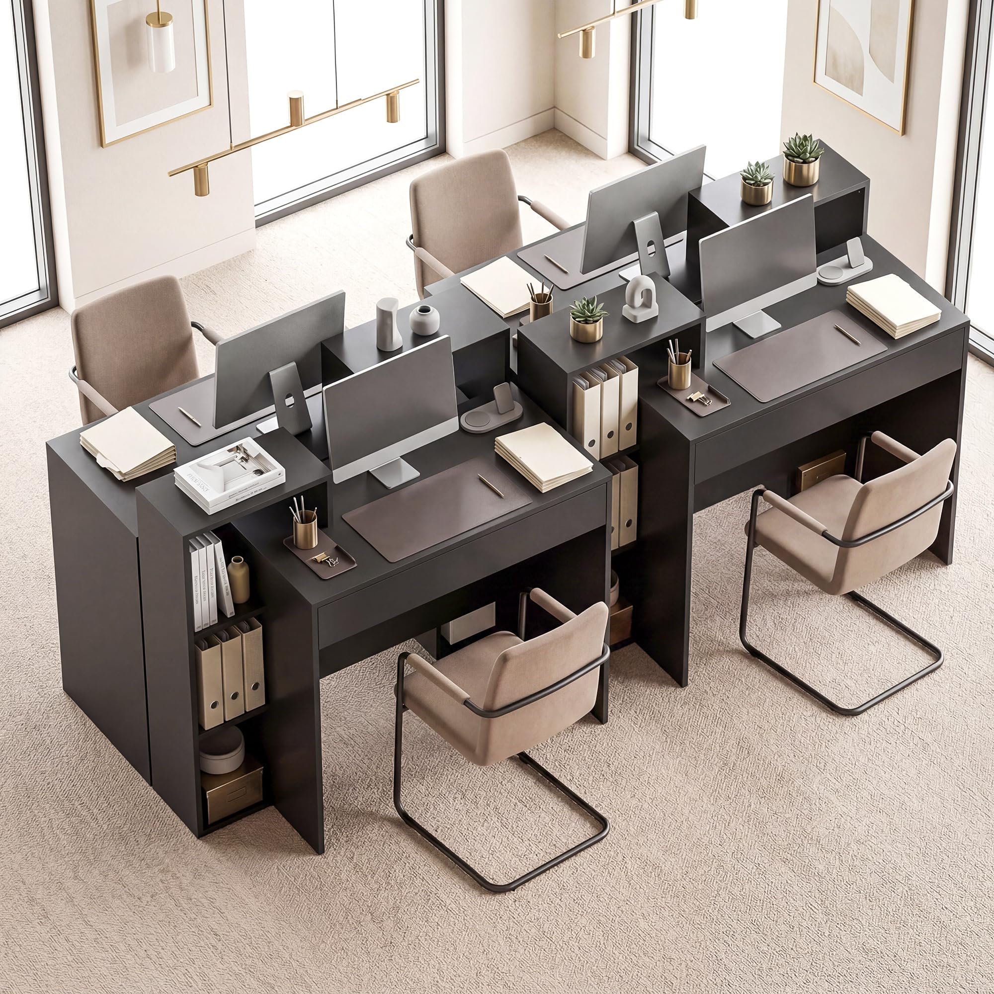 HOMCOM Escritorio con Almacenamiento, Escritorio PC, 100x40x90 cm, Negro | con 3 estantes, cajón, estación de trabajo, Escritorio de computadora para teletrabajo, sala de estar
