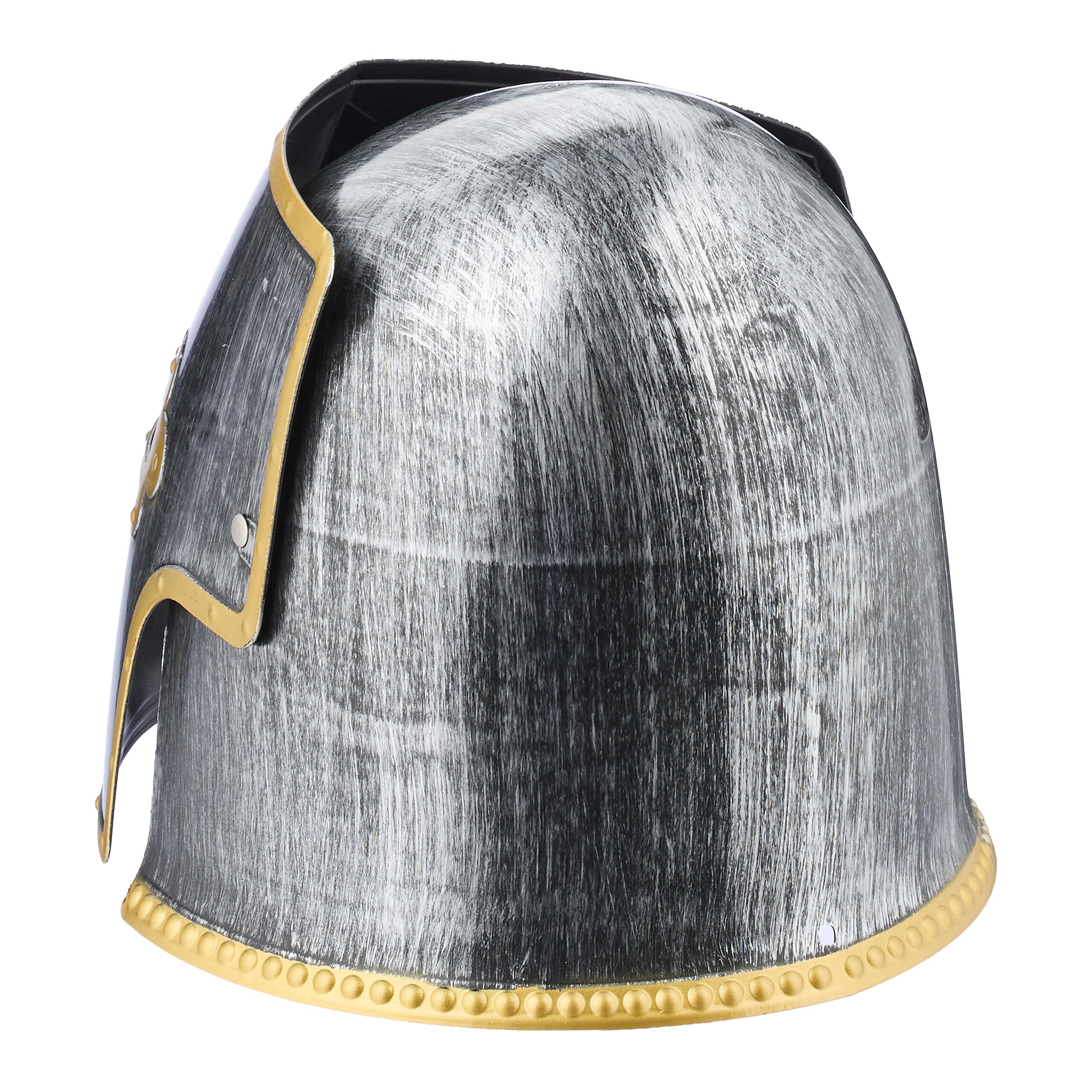 Relaxdays Elmo da Cavaliere Crociato, Casco Medievale con Visiera Alzabile, Costumi di Carnevale e Halloween, Plastica