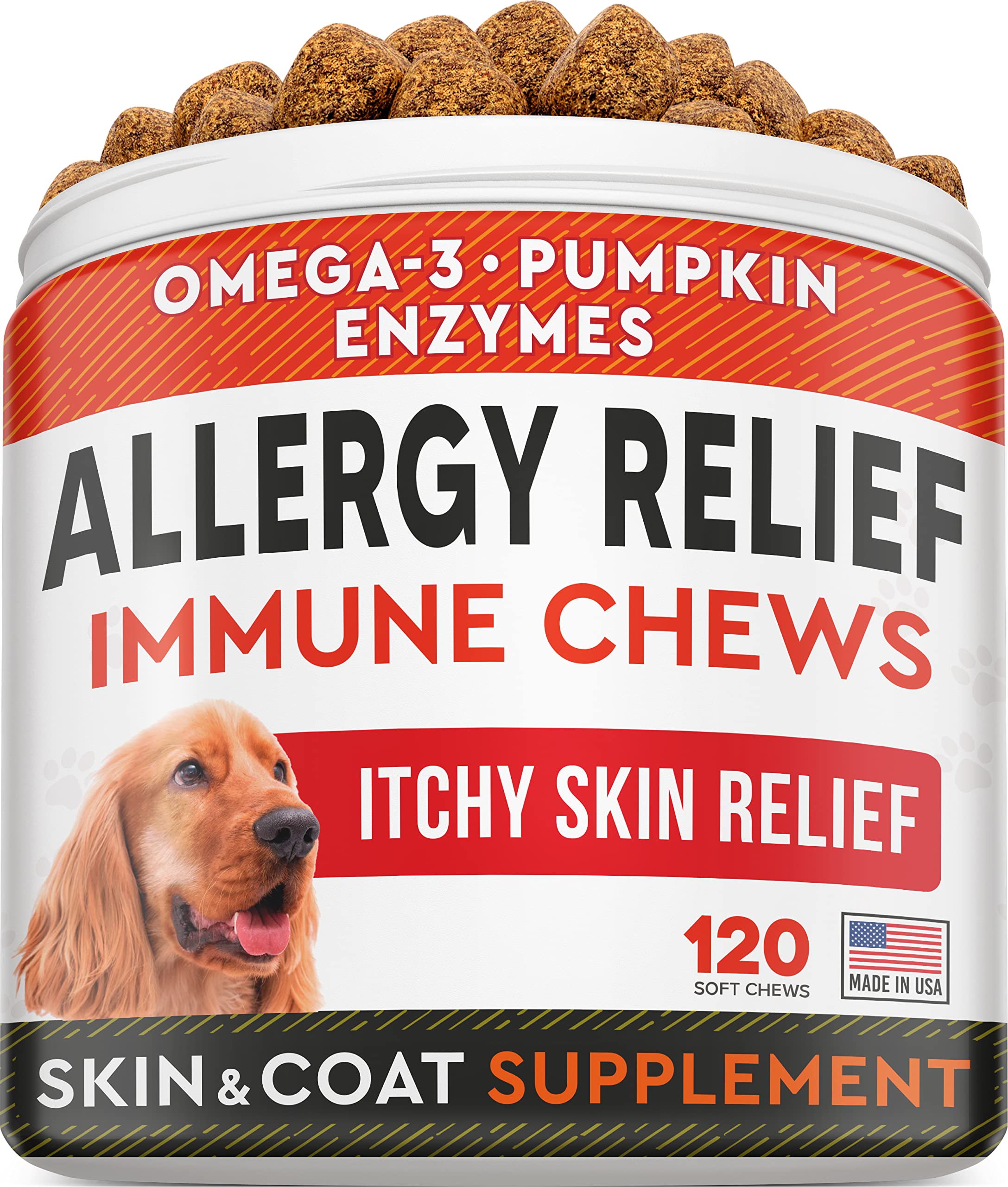 Buy StrellaLab Dog y — Dog Itchy Skin with Omega 3 & Pumpkin, Dogs and