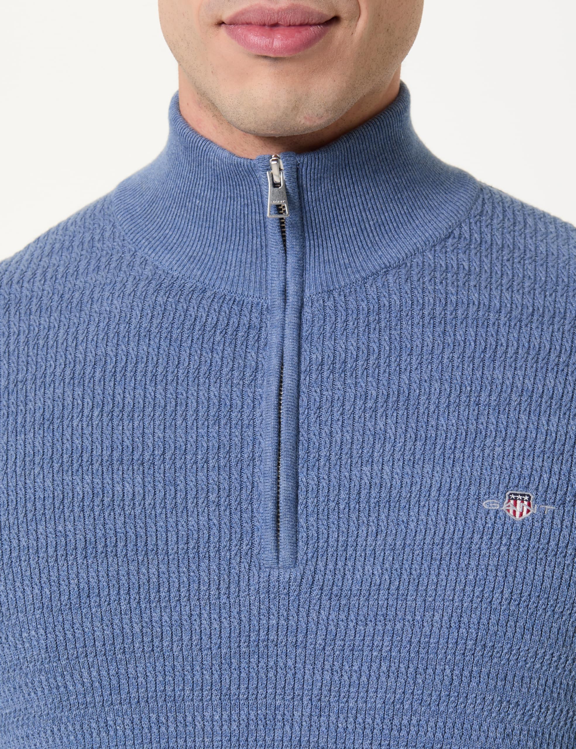 GANT Herren Mini Cable Half Zip Pullover