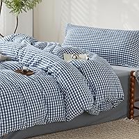 Vista 81 de SAPHREAS Juego de funda de edredón, 100% algodón extrasuave, tamaño individual, lavanda, 2 piezas, 1 funda de edredón de 68 x 90 pulgadas con Crema