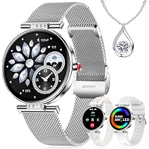 Smart Watch for Women 3 Bands 38MM AMOLED HD Fitness Tracker Smartwatch for Android/iPhone, Bluetooth Call/Step/Heart Rate/Sleep Monitor, 120+ Sports Mode DIY Dial, 3 Bands/Gift Womens
