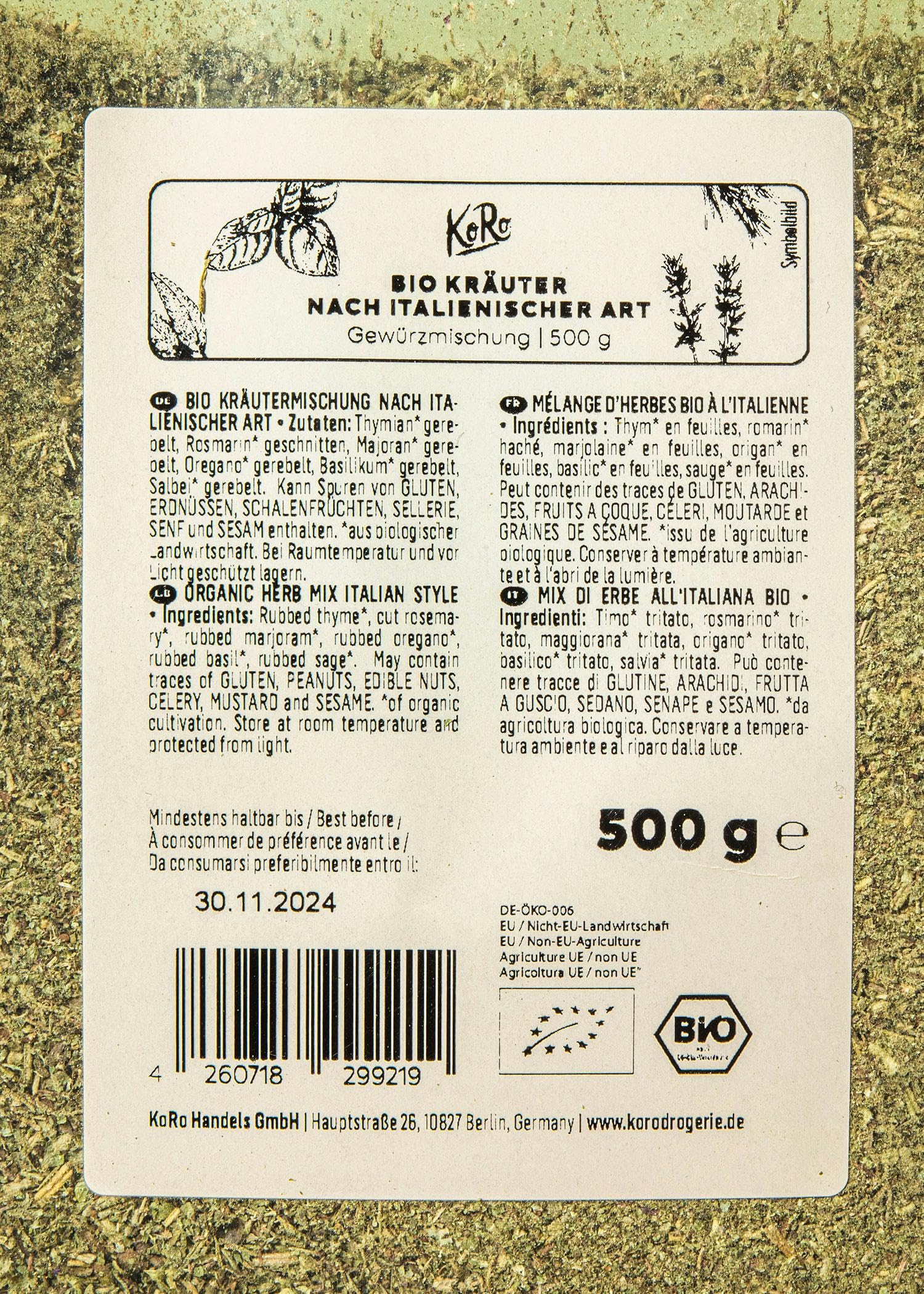 KoRo - Mix di erbe mediterranee bio | 500 g