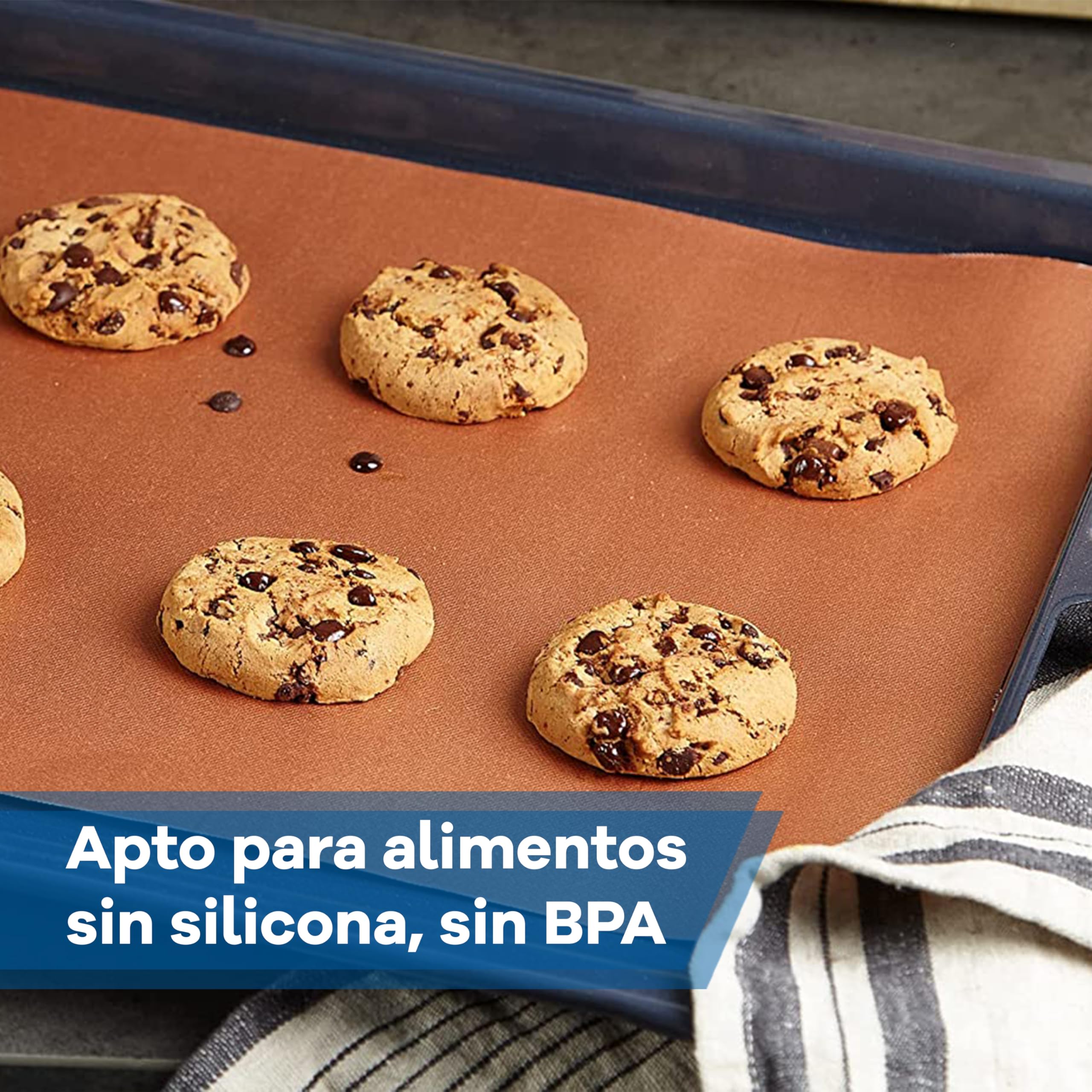 NetroxHome® - Papel de Horno Reutilizable y Salvamanteles (Set de 8) para Horno y Grill - Resistente al Calor y Antiadherente - 100% Respetuoso con los Alimentos - Rejilla para Grill (36x42 cm)