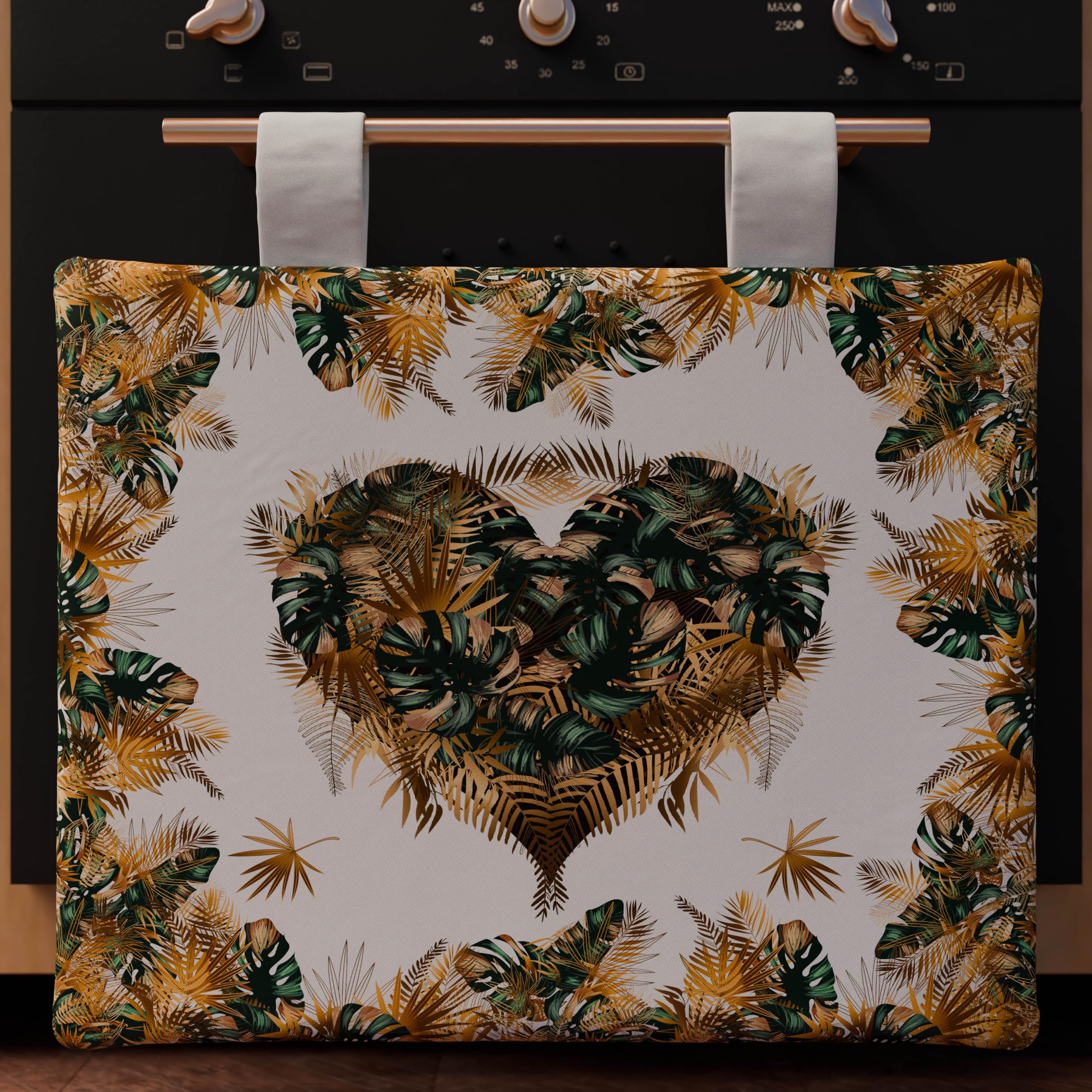 PETTI Artigiani Italiani - Oven Cover, Kitchen Oven Cover, Modern Digital Print Tropical 04, 100% Made in Italy