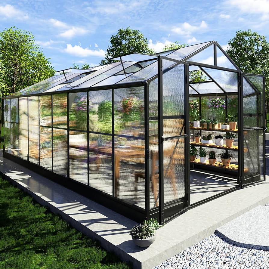 プレーヤー GREENHOUSE Amazon.com : AMERLIFE 8x18x7FT Polycarbonate Greenhouse, Walk in