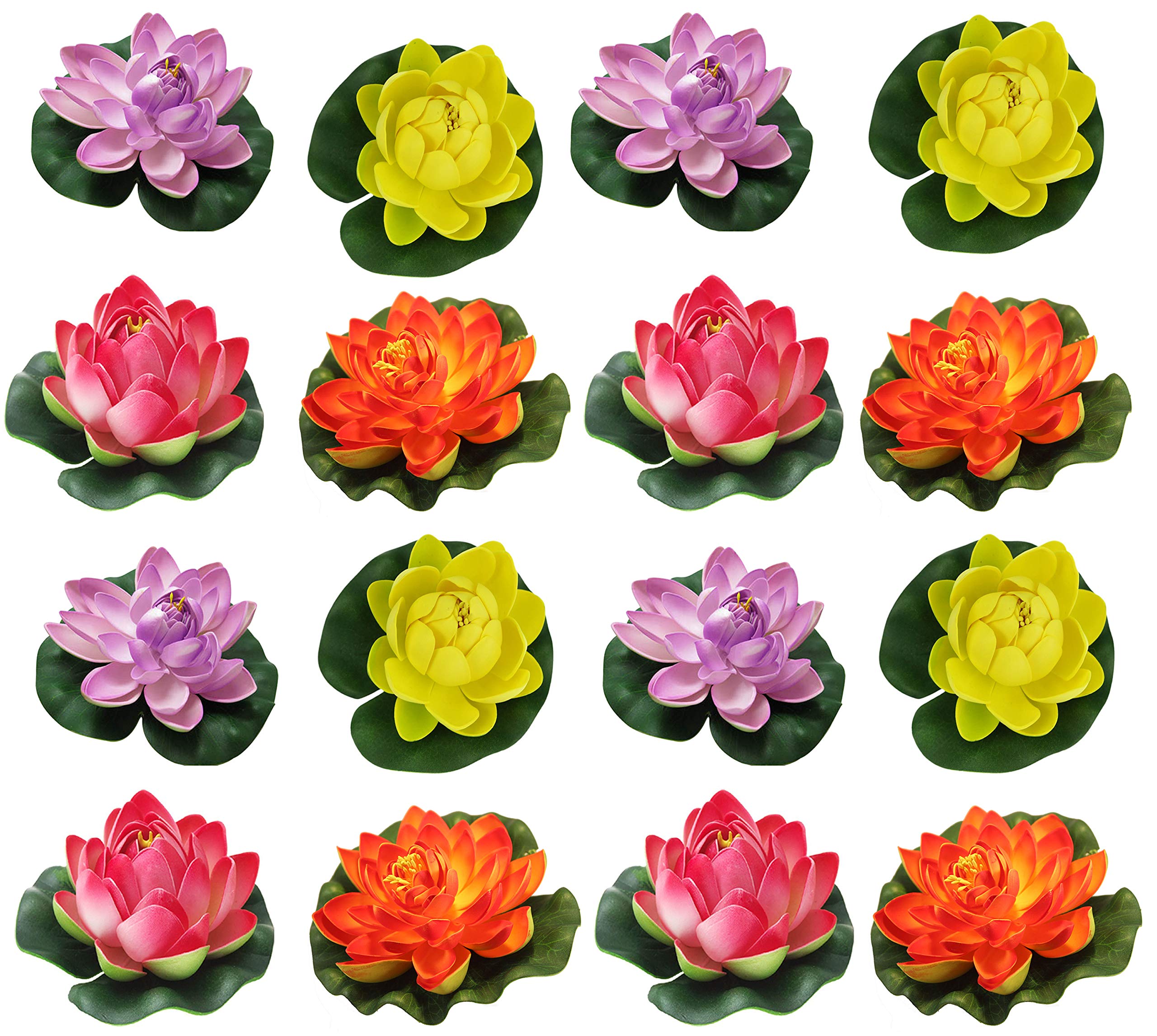 TIED RIBBONS Artificial Floating Lotus Flowers And Rubber Leaf (Multicolour, 16 Pieces) (B07L8G3QQG) Amazon Price History, Amazon Price Tracker