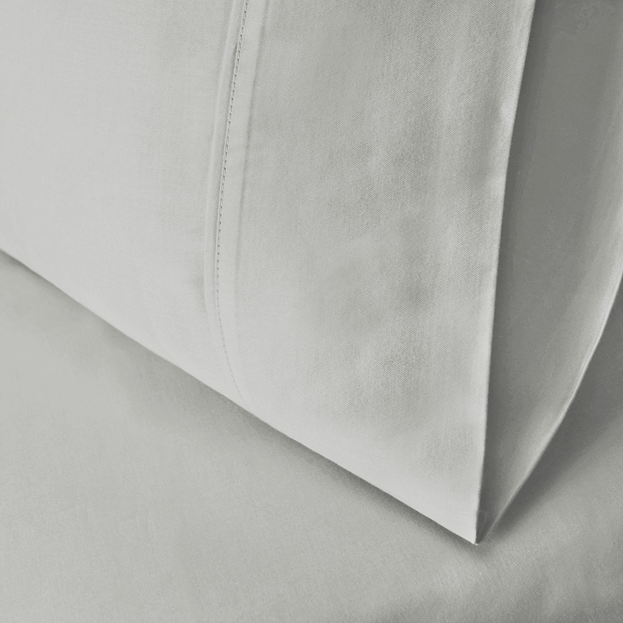 Housses de coussin en coton mélangé satiné très grand lit couleur platine de qualité supérieure