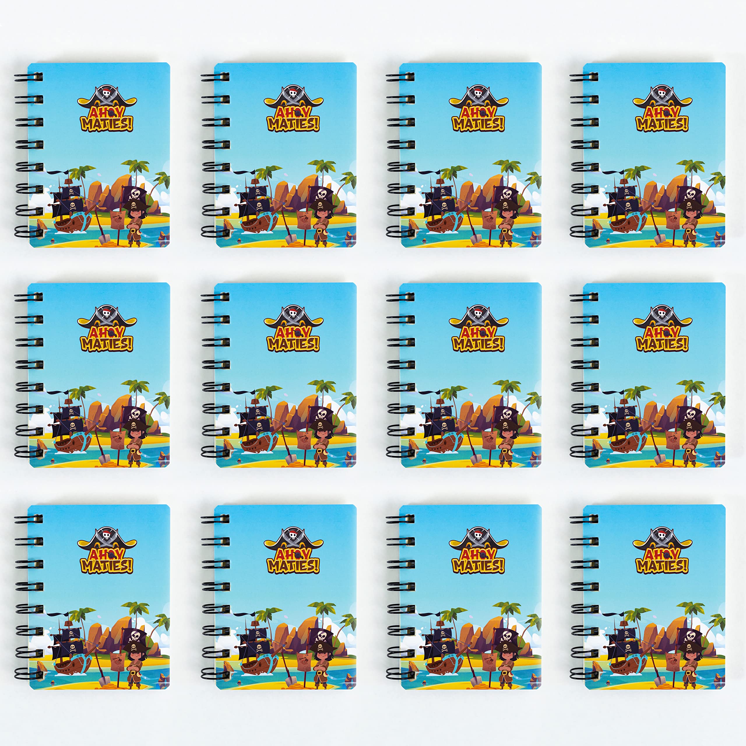 Toyseum 12 x Mini Pirate Notebooks for Kids Party Bags Small A7 Pocket Size Notebook - Image 4