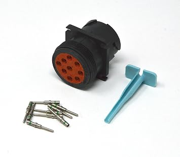 Deutsch HDP10 9-pin Male SAE J1939 Diagnostic Connector kit, 14-16 AWG Solid Contacts Made in USA
