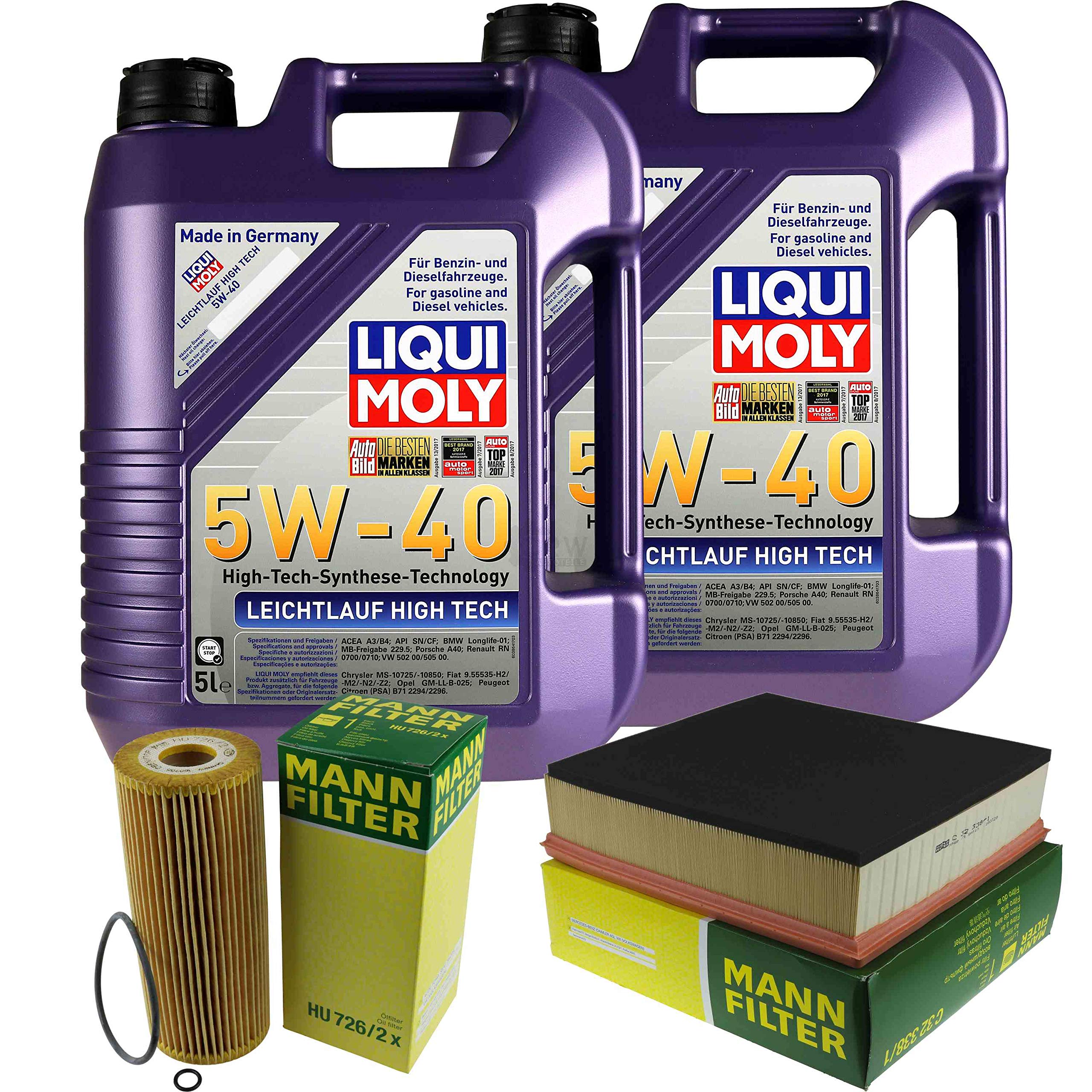 Kit d'inspection 10 l LM LL High Tech 5W-40 + filtre à air MANN