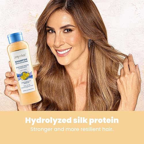 Miniatura 5 de ANYELUZ Champú de gusano de seda, limpiador nutritivo para el cabello, mejora la elasticidad, suavidad y brillo, protege contra la deshidratación y