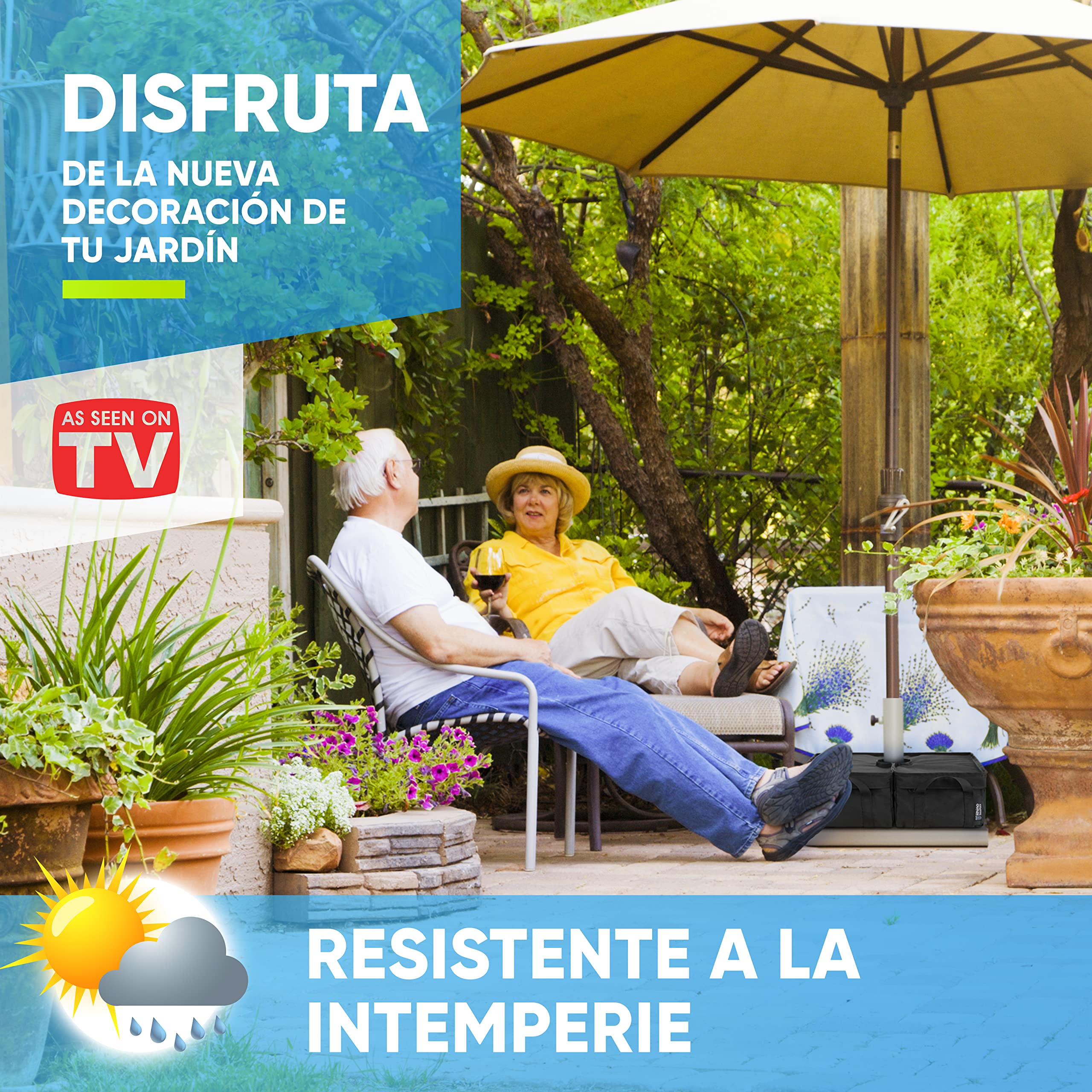 Rhino - Peso de la base para sombrilla, 45,7 cm, peso de la base del paraguas, se adapta a cualquier soporte, voladizo y cualquier soporte para sombrilla de patio al aire libre, fácil de instalar