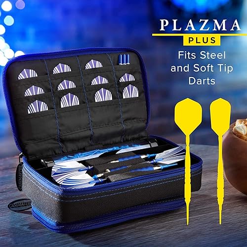 Miniatura 6 de Casemaster Plazma Plus, 3 dardos para dardos suaves y de acero con bolsillo frontal grande para dispositivos móviles, tubo de almacenamiento