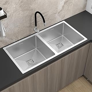 Plantex Heavy Duty Stainless Steel Double Bowl Sink For Kitchen/Handmade Kitchen Sink with 25 Years Warranty by Plantex/Si...