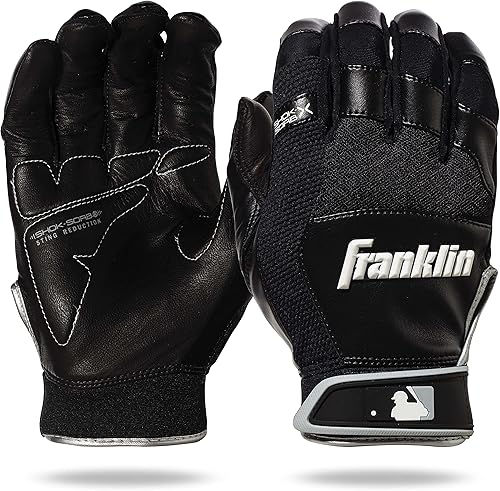 Vista 12 de Franklin Sports MLB - Guantes de bateo Shok-Sorb X para béisbol y sóftbol - Guantes de bateo acolchados sin picazón para adultos y jóvenes - Varias