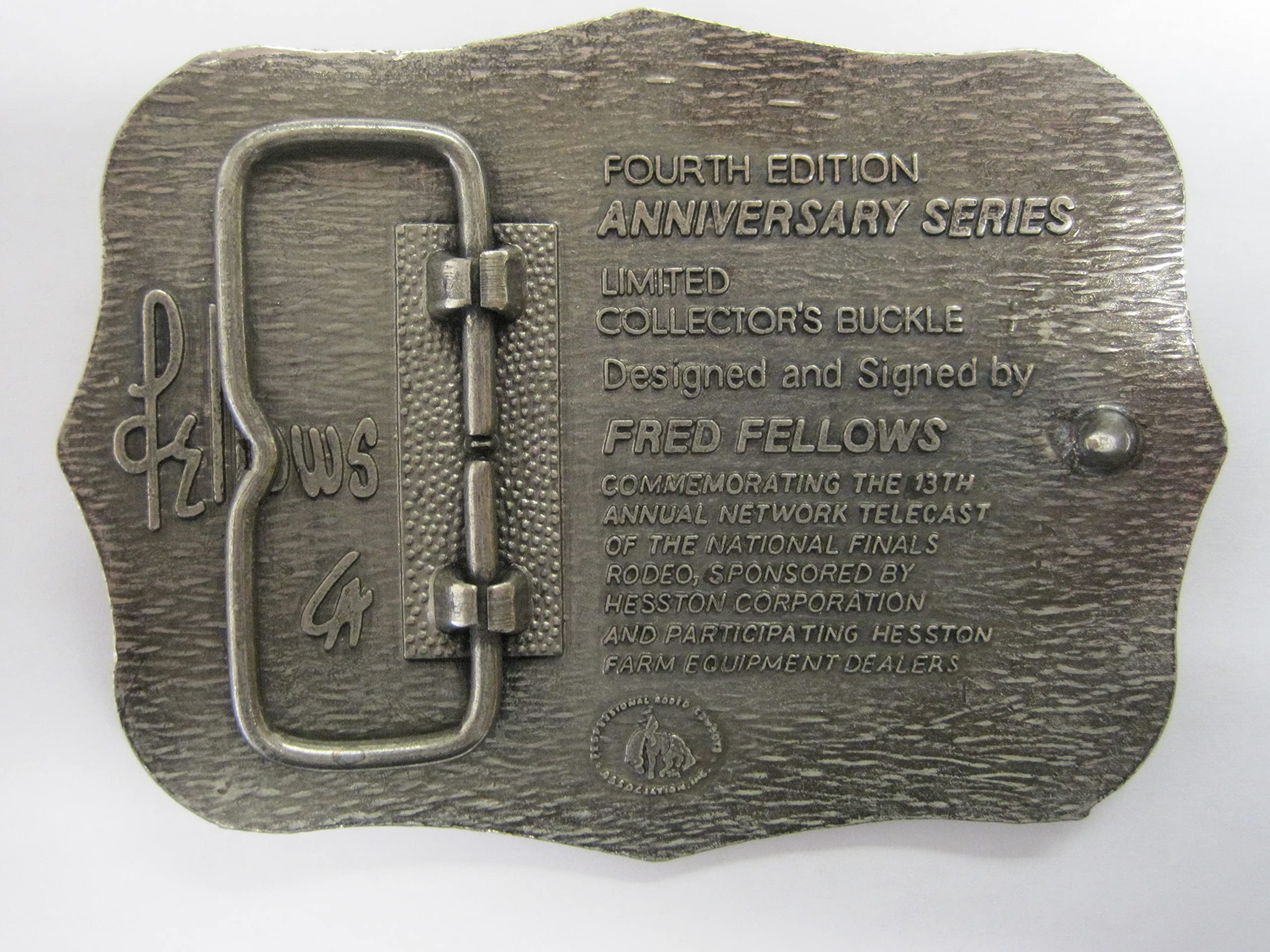 1986 Hesston/National Finals Rodeo Belt Buckle -- Bronc Riding