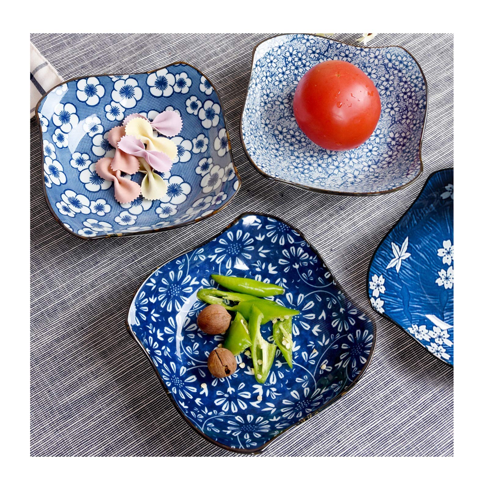 Talerze Naczynia Obiadowe Spersonalizowany Porcelanowy Talerz, Motywy Kwiatowe Płyta Nadaje Się Do Makaronu, Deseru I Przekąsek, 6-calowej Małej Płyty Przystawki Kolacja Restauracja Rodzinna Impreza S