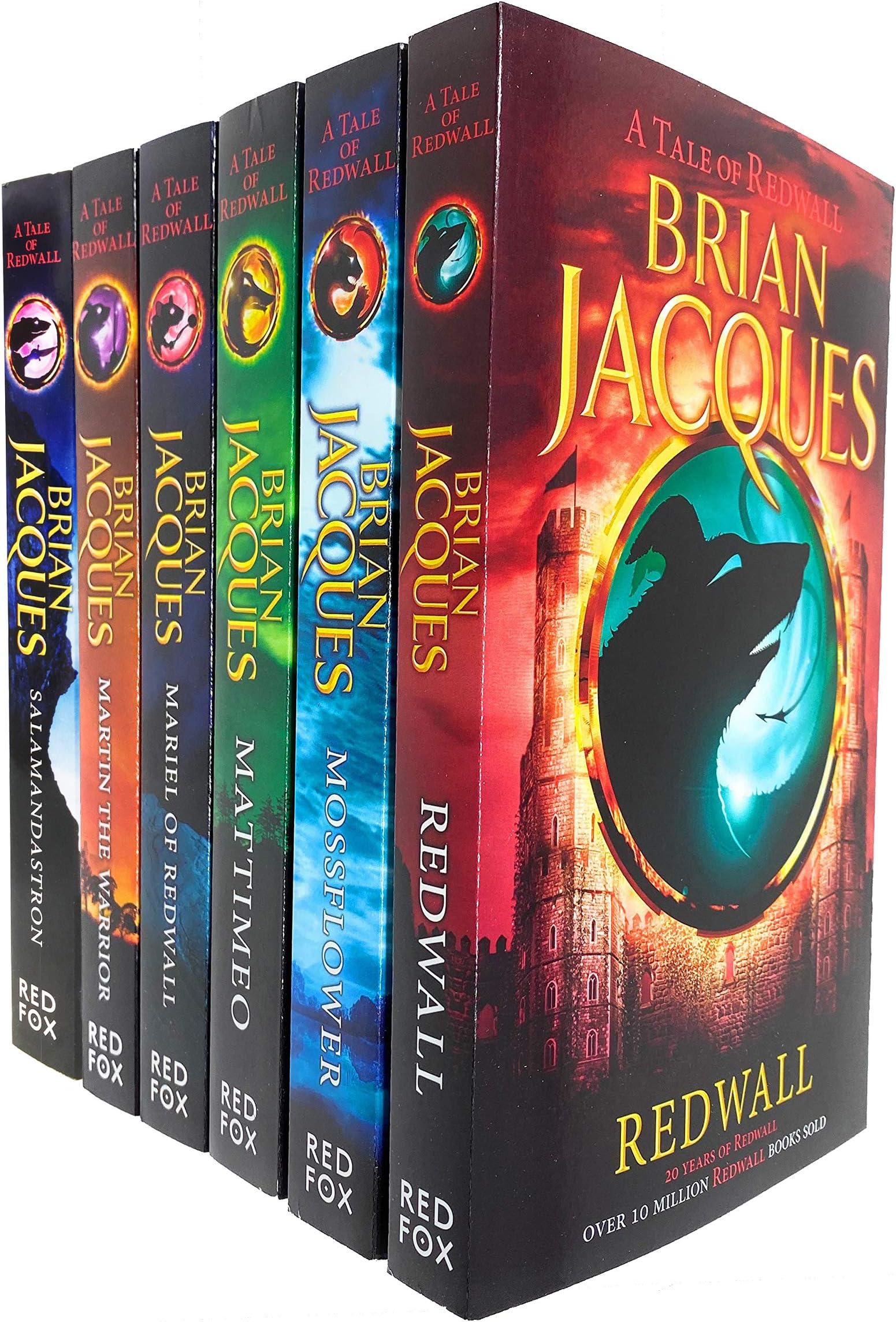 Brian Jacques Redwall Series 6 Books Collection Set (Redwall, Mossflower, Mattimeo, Mariel of Redwall & Martin the Warrior, Salamandastron)