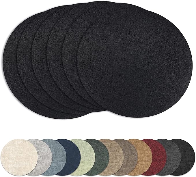 13" Round Placemats Set of 6, (Light Green)
