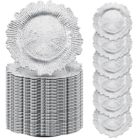 Uiifan Silver Charger Plates Bulk 13 Inch