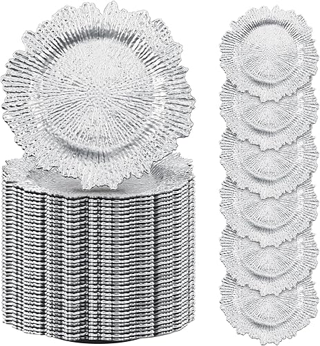 Miniatura 8 de Uiifan 150 platos de carga a granel de 13 pulgadas de plástico para arrecife de arrecife de 13 pulgadas, cargadores de borde con volantes mate para