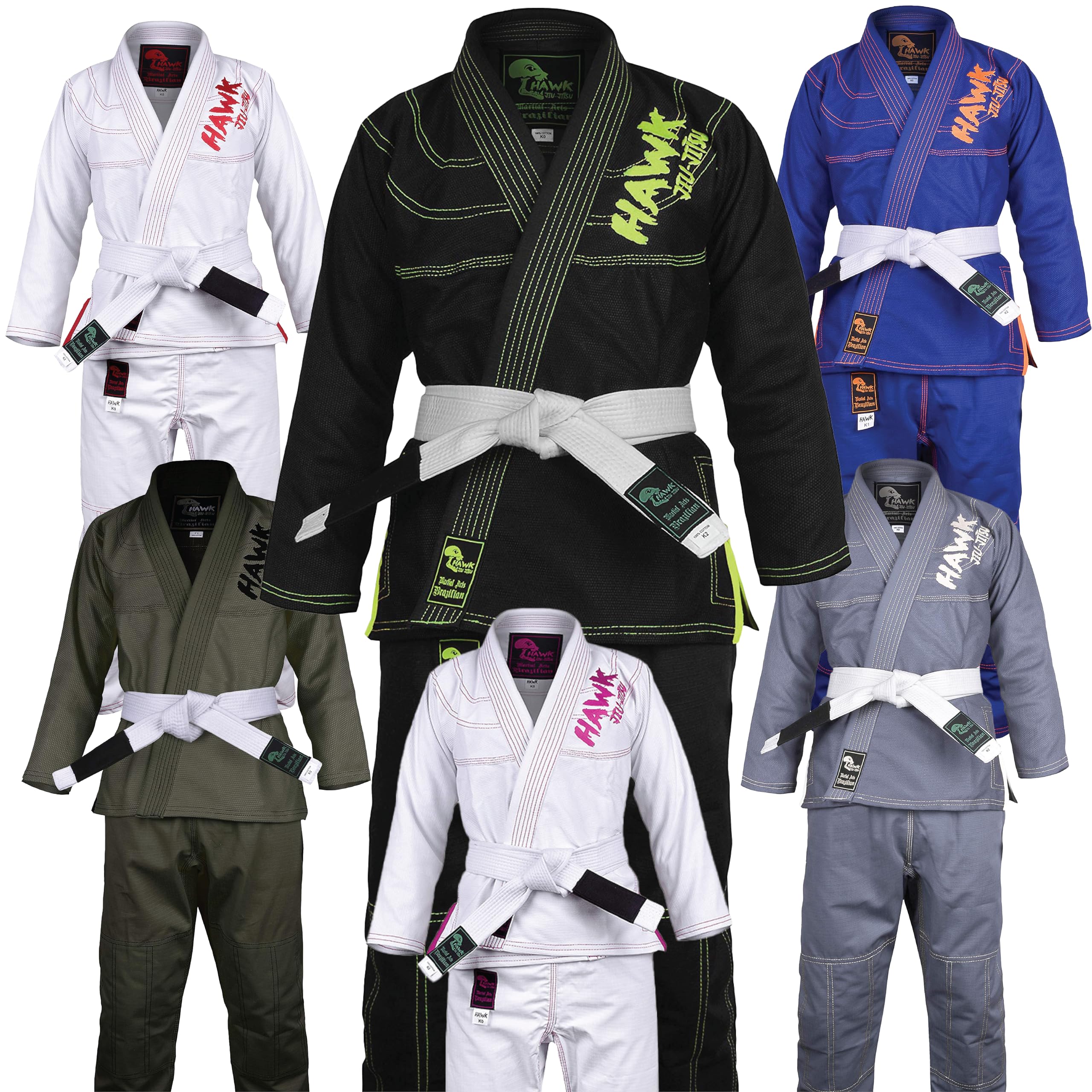 Brazilian Jiu Jitsu, Kids Jiu Jitsu Gi Children BJJ Gi Grappling Kimonos Lightweight White Belt