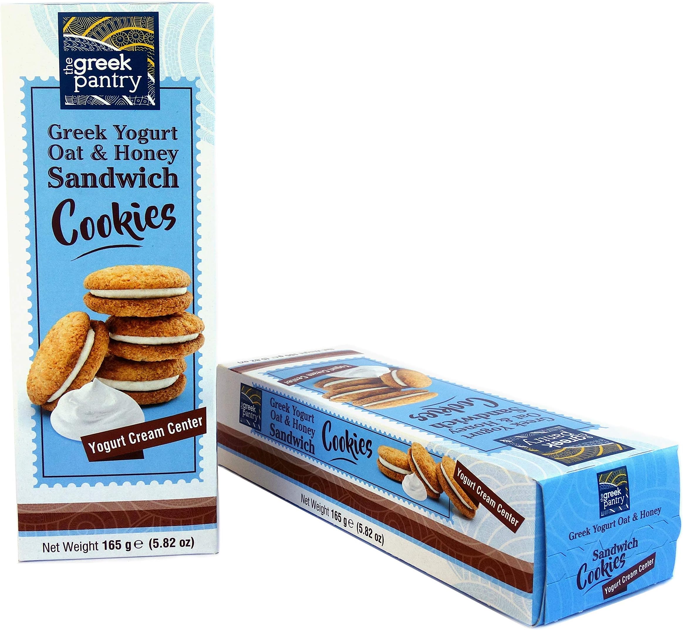 The Greek Pantry Yogurt Oat and Honey Sandwich Cookies with Cream, 165 g (Pack of 3)