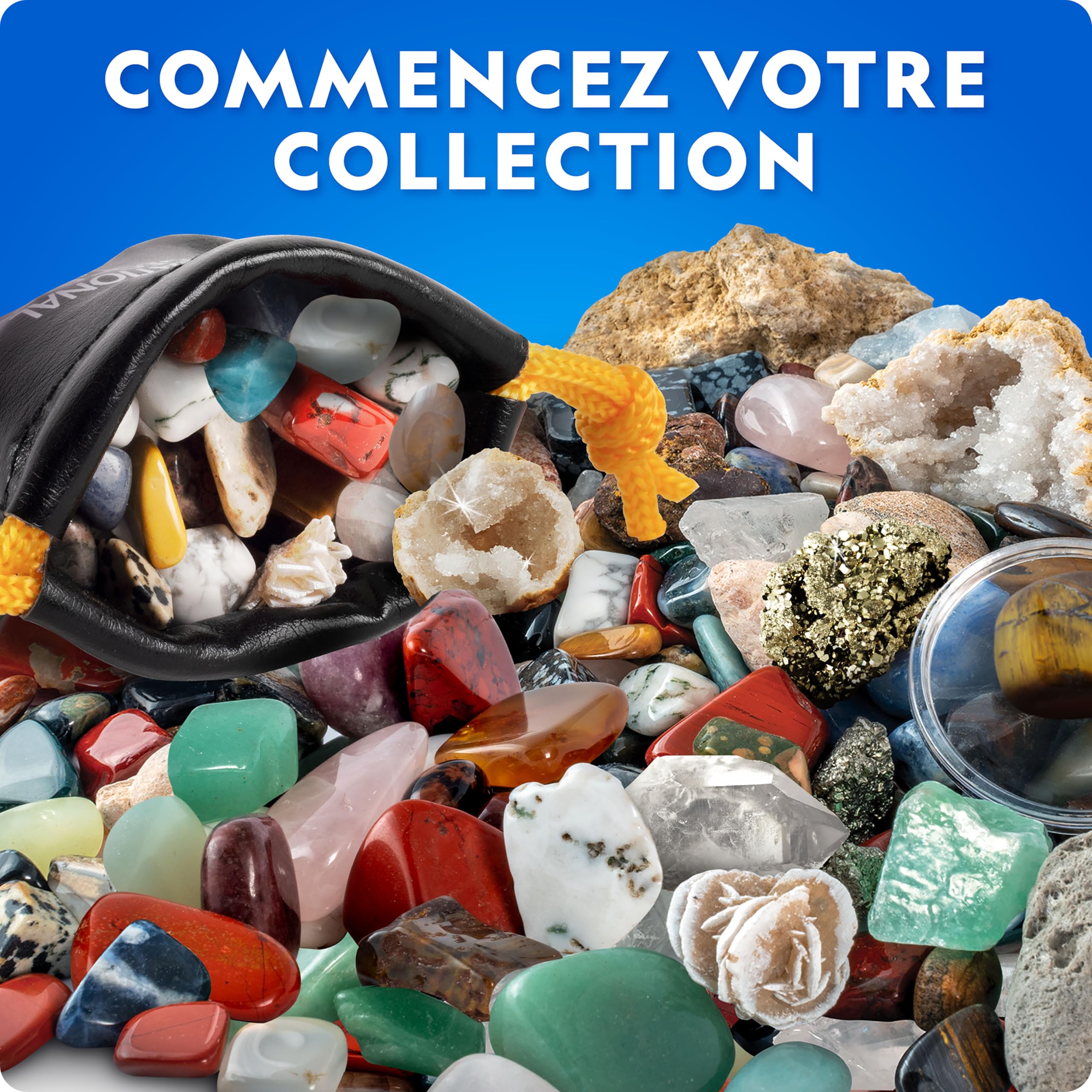 National Geographic Coffret de Collection de Roches pour Enfants – Kit Scientifique avec 300 Gemmes, Minéraux et Cristaux
