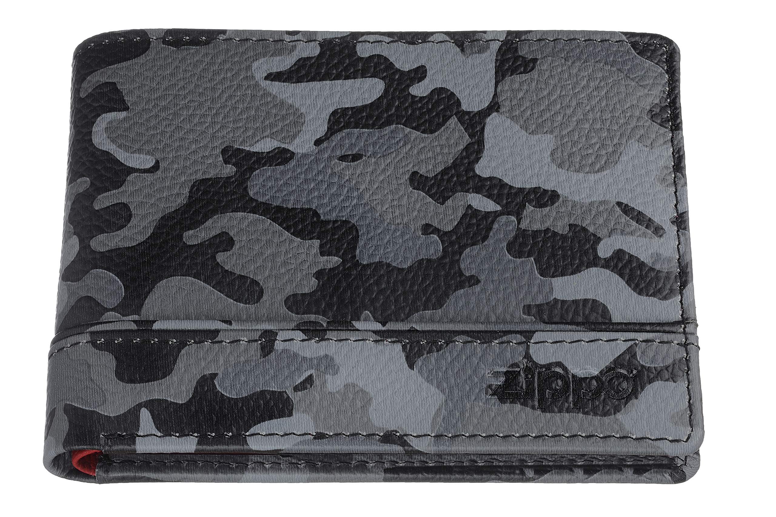 Zippo - Purse/Wallet for Women and Men, Leather, Grey Camouflage, with RFID Protection, 2 ID Card Slots, Ideal for Cards and Notes