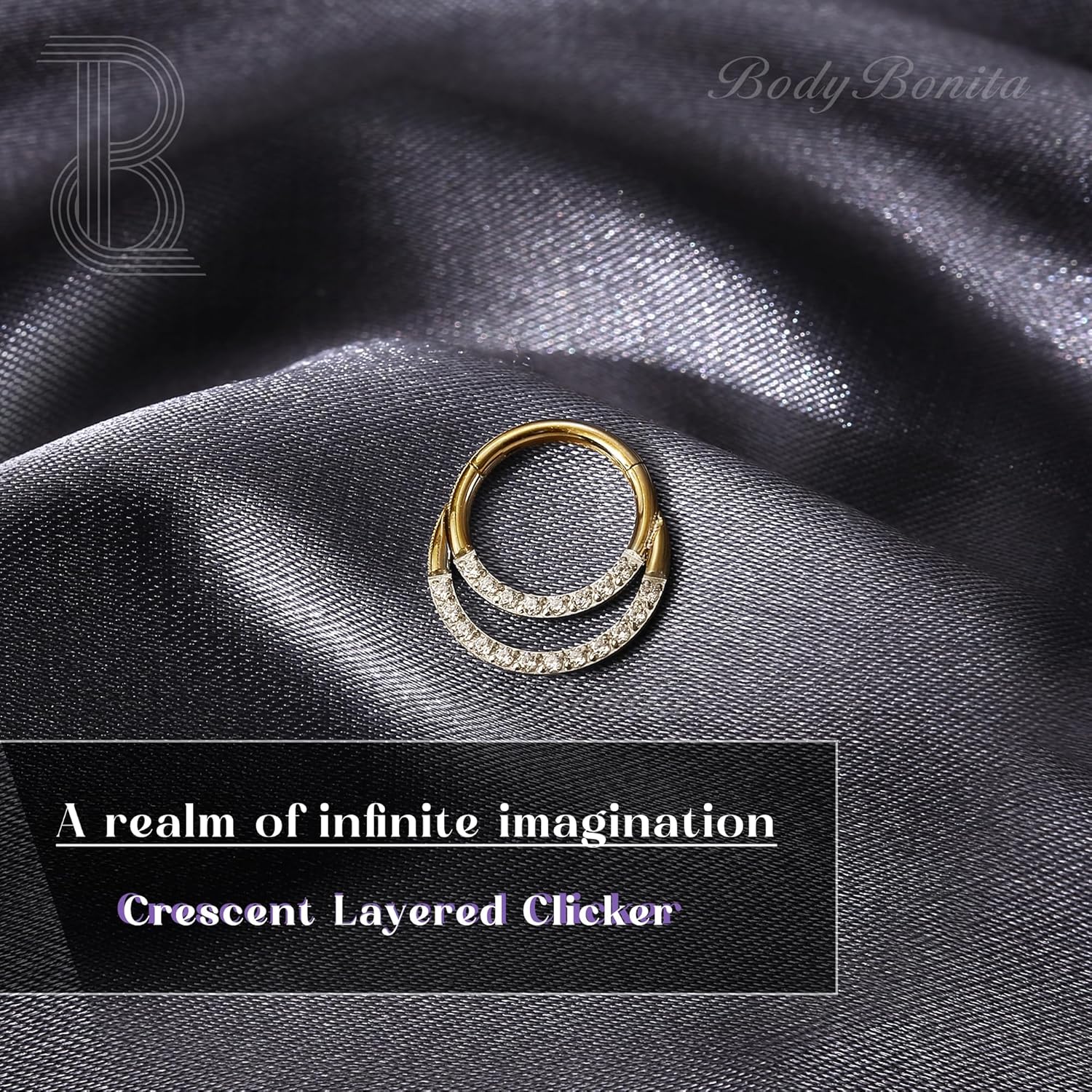 BodyBonita 16G Septum Rings Clicker 316L Stainless Steel Septum Nose Rings for Women Daith Earrings for Women Septum Jewelry Conch Daith Piercing Jewelry 14k Gold Plated/Silver 8mm 10mm - Image 2