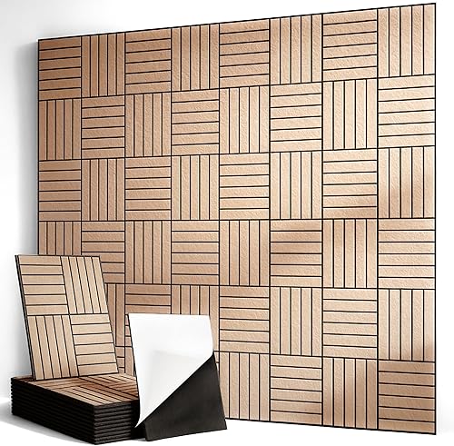 Miniatura 11 de Paquete de 12 paneles acústicos, paneles acústicos grandes de 16 x 12 x 0.4 pulgadas, paneles acústicos autoadhesivos para estudios de grabación,