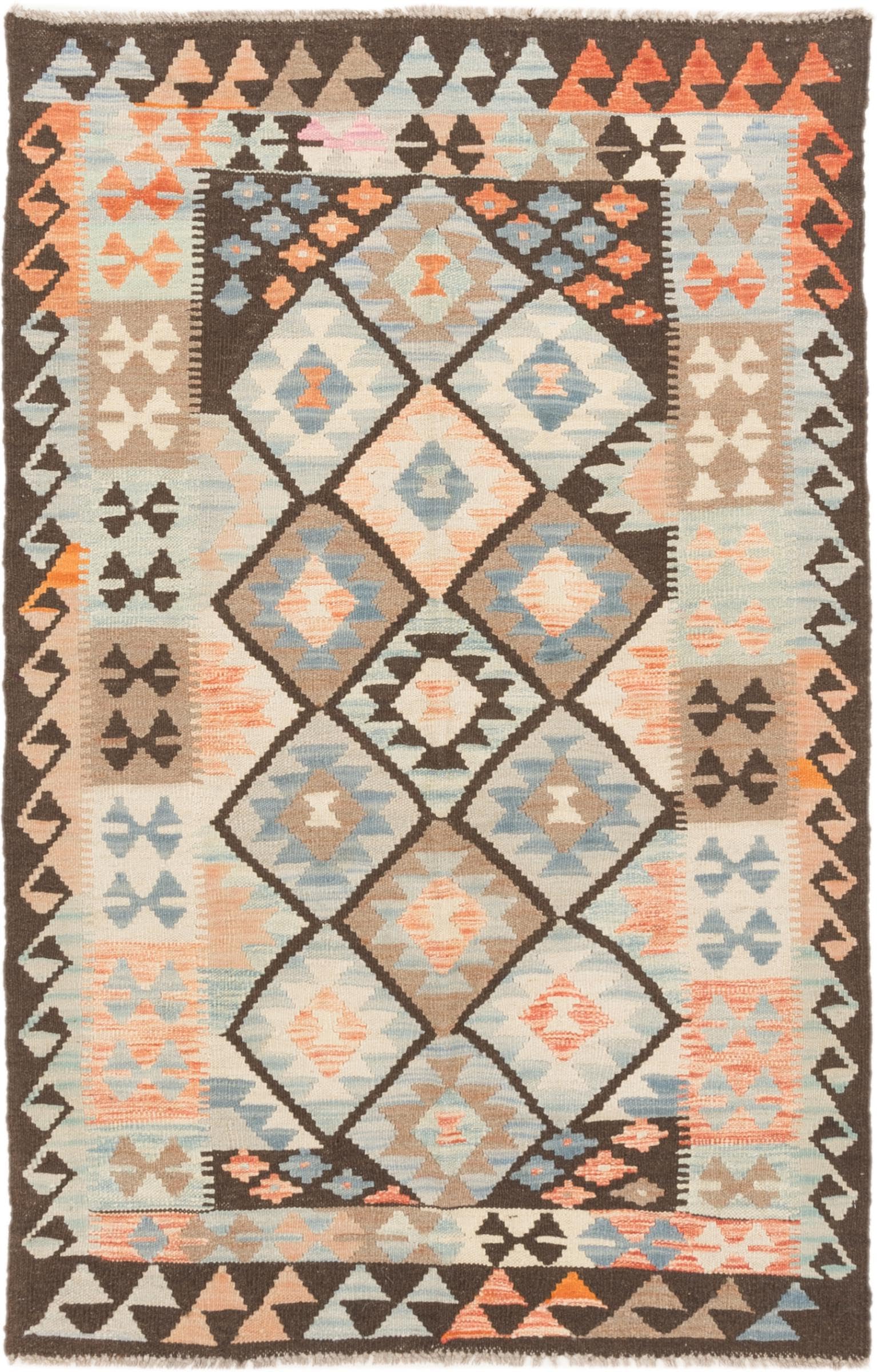 Kilim Afghan 97x151 tapis d'Orient tissé main laine authentique art traditionnel