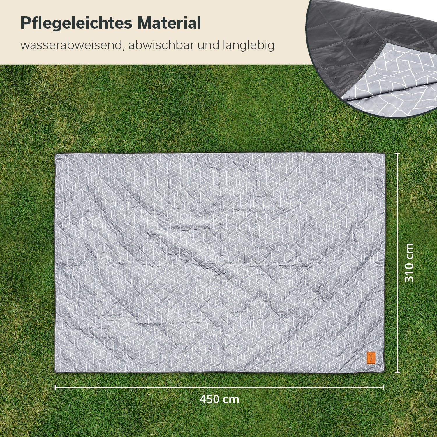 skandika Alfombra para Tienda de campaña Bredal | Resistente a la Intemperie y Impermeable | con poliéster Suave al Tacto, Correa de Transporte, Universal