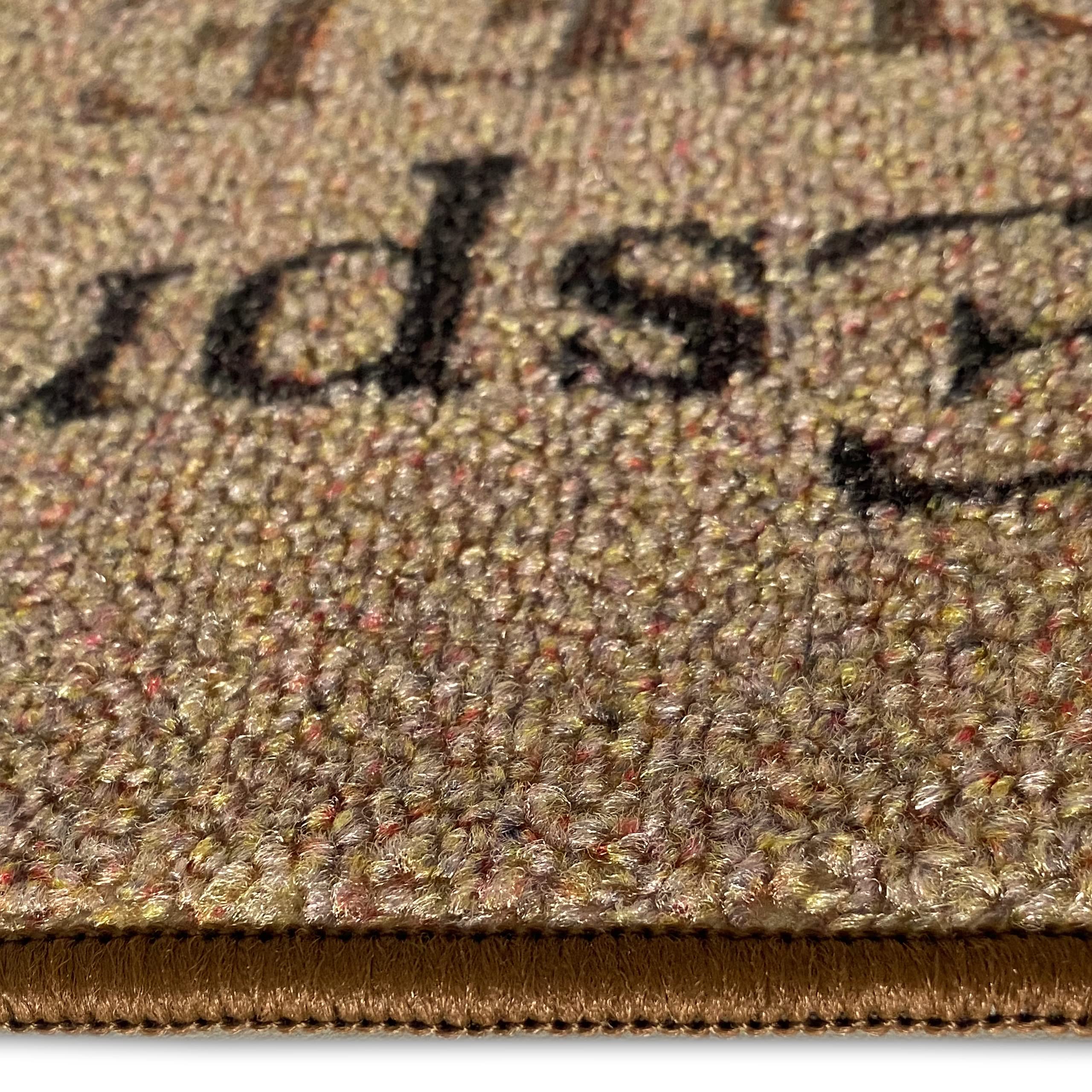 Teppich-Traum Coffee Tapis de Cuisine Beige avec Dos en Gel et Inscription en Marron, 80 x 200 cm