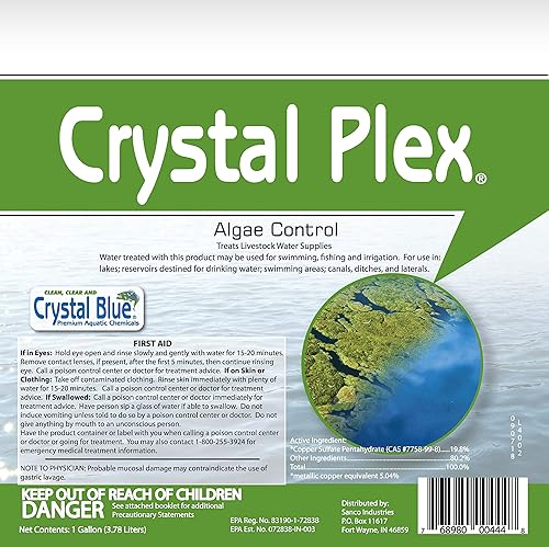 Miniatura 7 de Sanco Industries Crystal Plex control de algas y alguicida acuático, 1 galón
