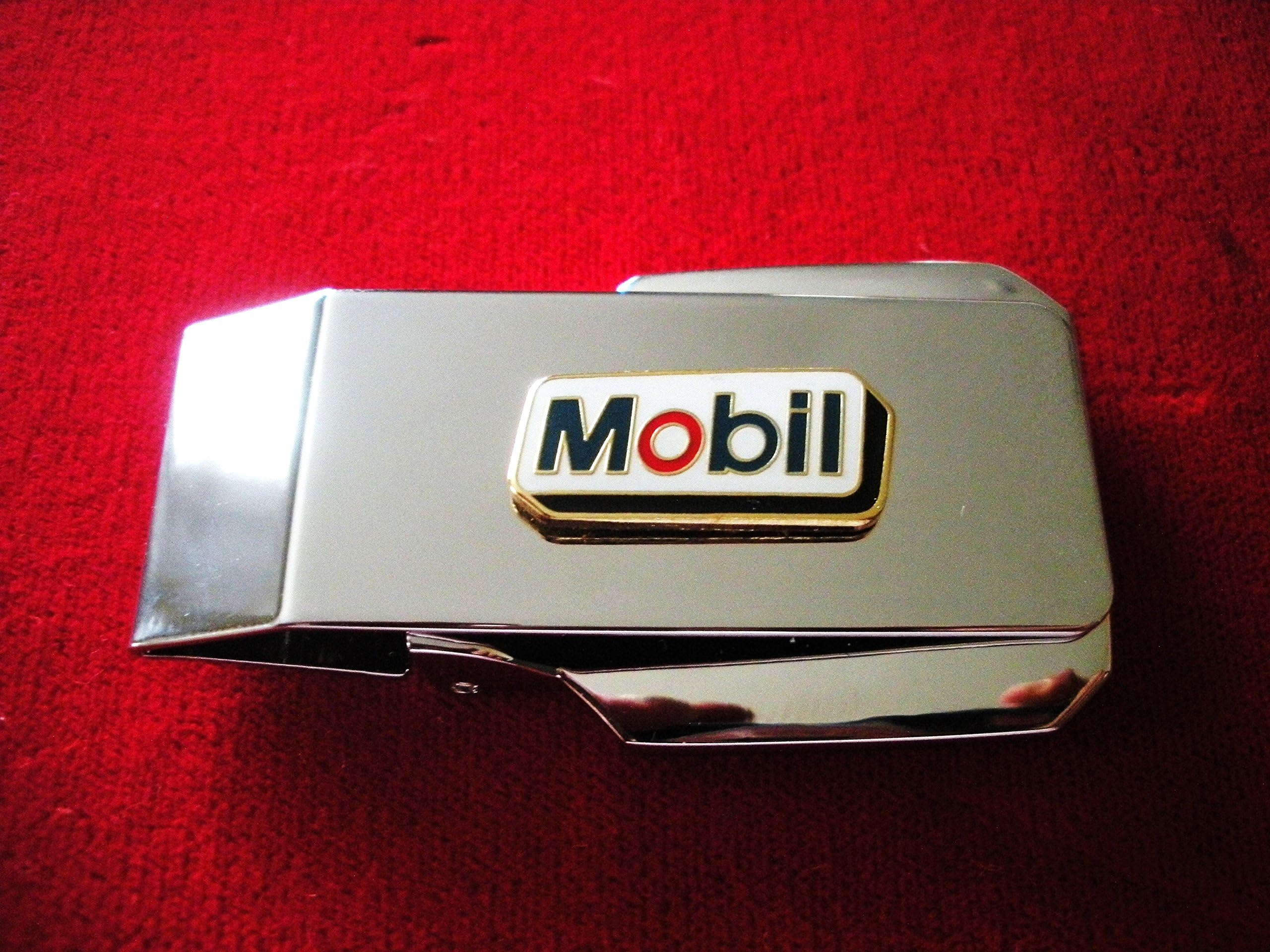 Mobil Oil Co. Silver Locking Back Money Clip