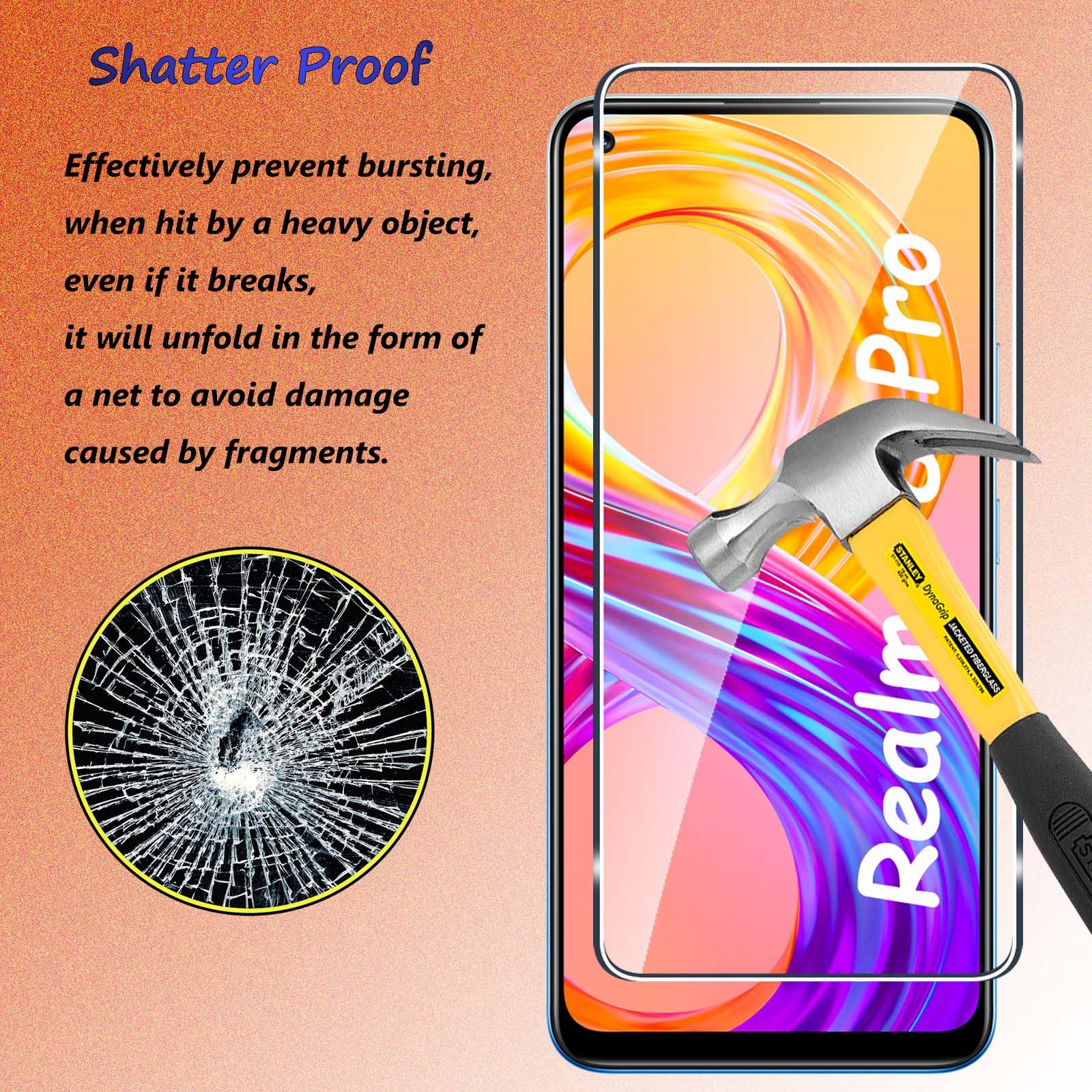 Pellicola Vetro Temperato Per Realme 8/8 Pro 4G | 2 Pezzi, Durezza 9H, Antigraffio, Ultra HD