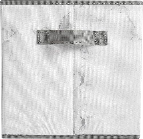 Miniatura 3 de Urban Shop - Cubitos de almacenamiento de mármol, juego de 4 unidades, color gris y blanco