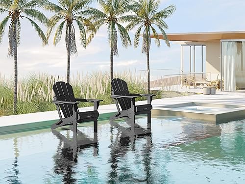 Vista 158 de MUCHENGHY Sillas Adirondack plegables, sillas de patio, sillas de césped, silla para exteriores, silla Adirondack de plástico, sillas para hoguera